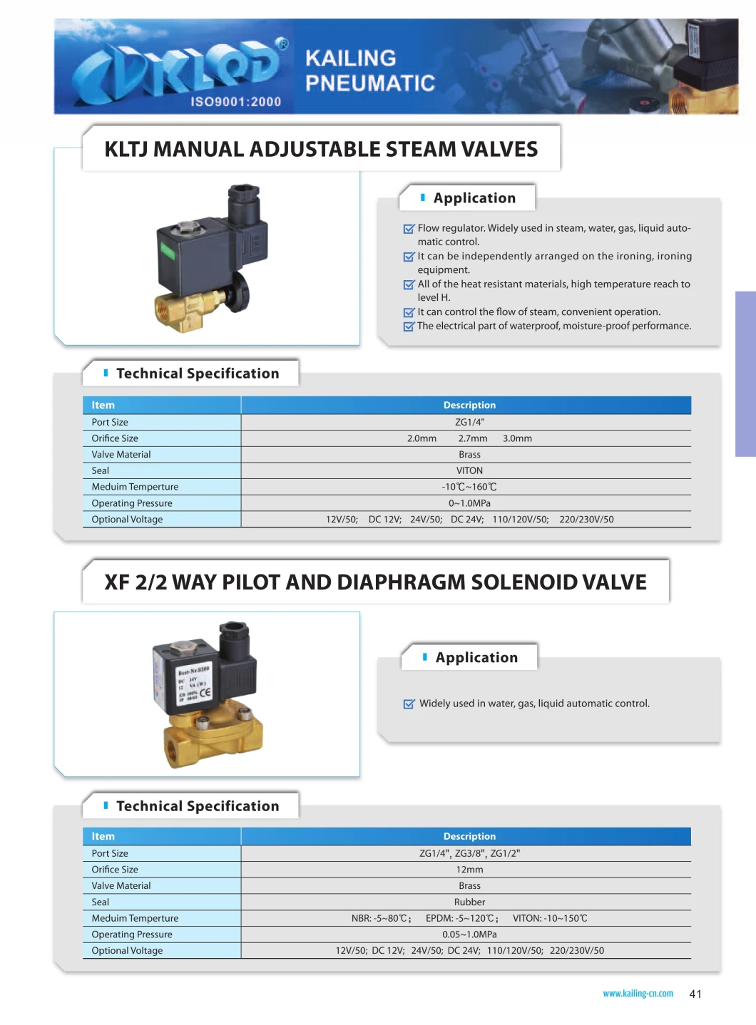 Kltj Series Adjustable Steam Solenoid Valve